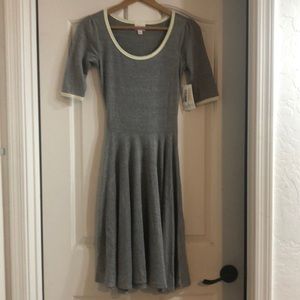 NWT LulaRoe Women’s Gray Midi Nicole Dress Size XXS